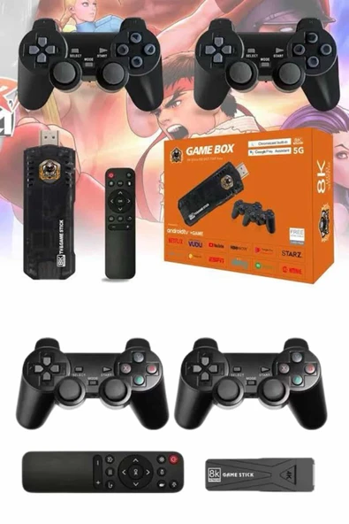 Game Stick Çift Oyun Konsolu Smart TV Game Box 8k Ultra HD 64 Gb - 2