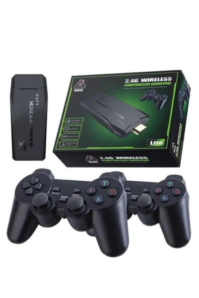 Çift Kollu 2.4g kablosuz Retro 4k Game stick 3500 oyun atari HD Görüntü Kalitesi - 3