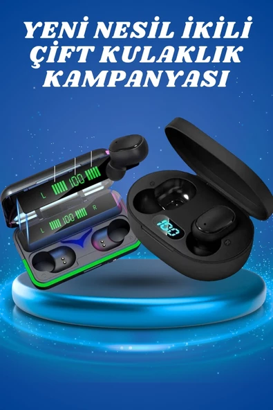 İkili Bluetooth Kulaklık Dijital Göstergeli Uzun Pil Ömrü Yüksek Ses Kaliteli ürün görseli 1