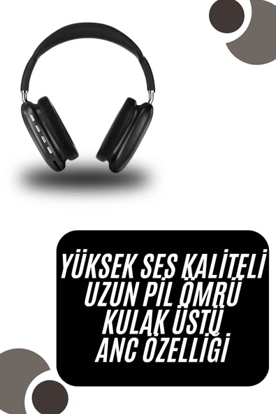 Kulak Üstü Kablosuz Bluetooth Kulaklık Yumuşak Süngerli SD Kart Girişli - Resim 2