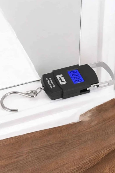 50 Kg El Kantarı Ağırlık Ölçer Dijital Ekranlı Kancalı Portatif - 2
