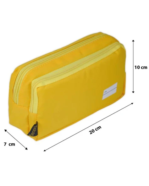 Tebag İki Gözlü Sarı Kalem Çantası - 4