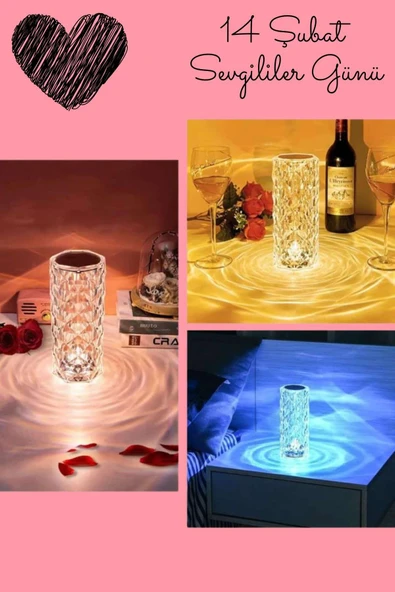 Sevgililer Gününe Özel Romantik Kristal Gece Lambası Sevgiliye Hediye - 2
