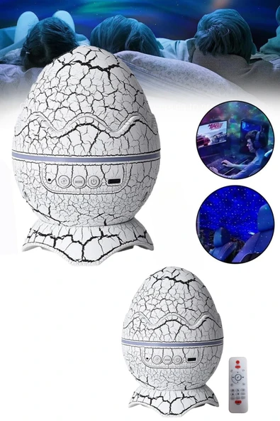 Yumurta Görünümlü Masa ve Gece Lambası Renk Değiştirebilen Projektör - 2