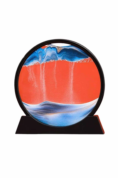 Kum Saati Yuvarlak Şık Kum Tablosu Dekoratif Kum Sulu Kum Saati - 2