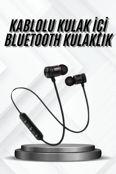 Bluetooth Bağlantılı Kablolu Mıknatıslı Sport Kulaklık ürün görseli 1