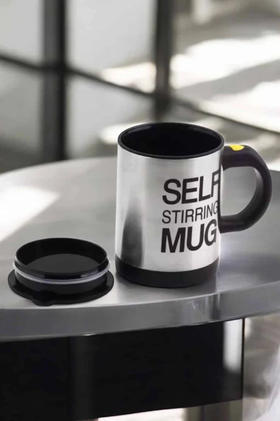 Yazılı Kupa Kendi Kendini Karıştıran Mikser Kupa Termos Bardak - 3