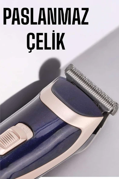Profesyonel Şarjlı Saç ve Sakal Traş Makinesi Kolay Kullanım - Resim 2