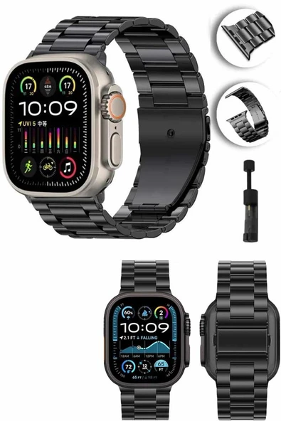 Akıllı Saat Arama Konuşma GPS ve NFC Özelliği 3 Kordonlu Amoled Ekran - Resim 3