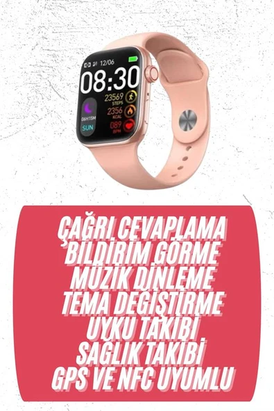 Akıllı Saat Bluetooth Bağlantılı Bluetooth Arama ve Sosyal Medya Bildirim Destekli ürün görseli