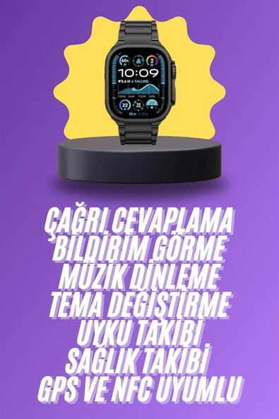 Ultra 3 Kordonlu Amoled Ekran Akıllı Saat Çok Fonksiyonlu Uyku ve Sağlık Takibi - Resim 2