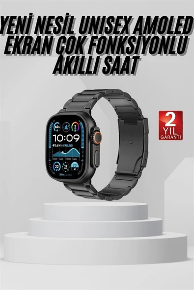 Akıllı Saat Arama Konuşma GPS ve NFC Özelliği 3 Kordonlu Amoled Ekran - Resim 2