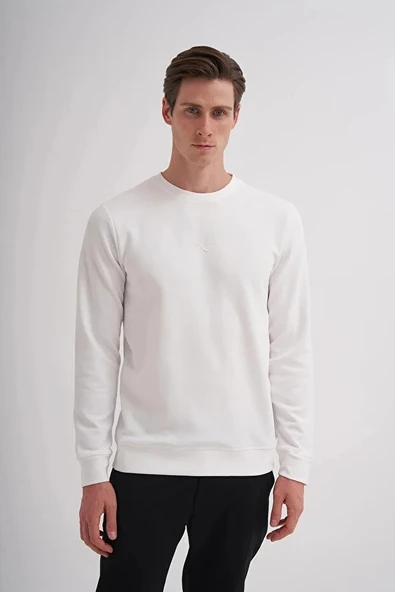 Cazador Ekru Erkek Bisiklet Yaka Sweatshirt 51520 - Resim 2