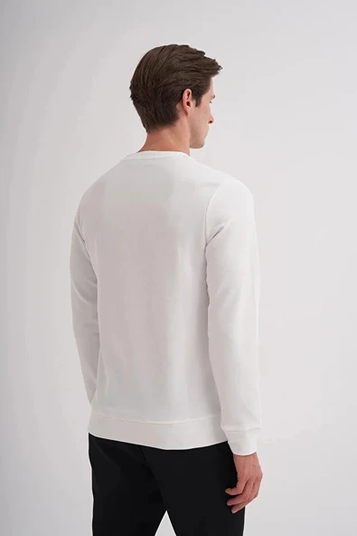 Cazador Ekru Erkek Bisiklet Yaka Sweatshirt 51520 - Resim 3