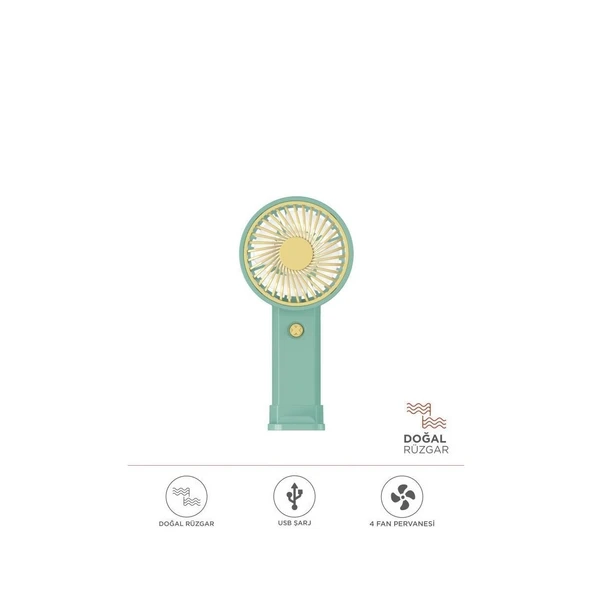 F27 Taşınabilir Şarj Edilebilir Mini El Fanı ve Masa Fanı Soğutucu Pervane - 5