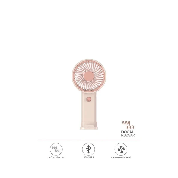 F27 Taşınabilir Şarj Edilebilir Mini El Fanı ve Masa Fanı Soğutucu Pervane - 3