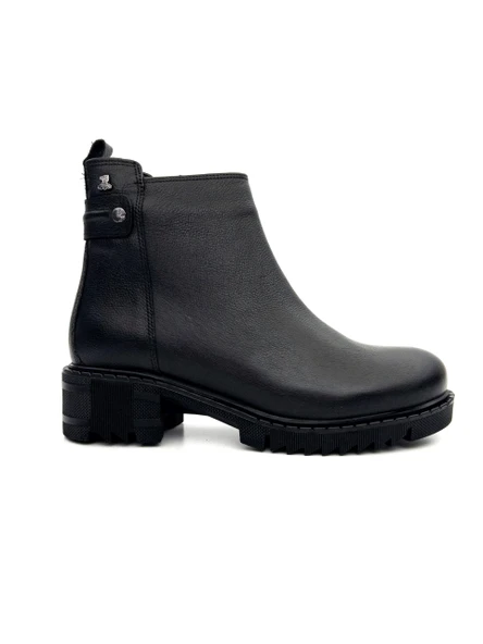 Venüs 1950811K Kadın Hakiki Deri Kalın Taban Fermuarlı Kısa Bot