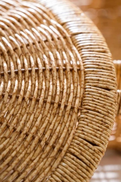 Digithome Rattan Hasır Kapaklı Çok Amaçlı Depolama Mutfak Banyo Sepeti 28.5 Cm - Kahverengi - 4