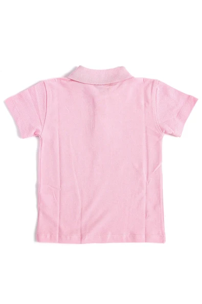 Pembe Kısa Kol Düz Renk Yakalı 6-17 Yaş Çocuk Okul Lakos Tişört Polo Yaka T-shirt - Resim 2