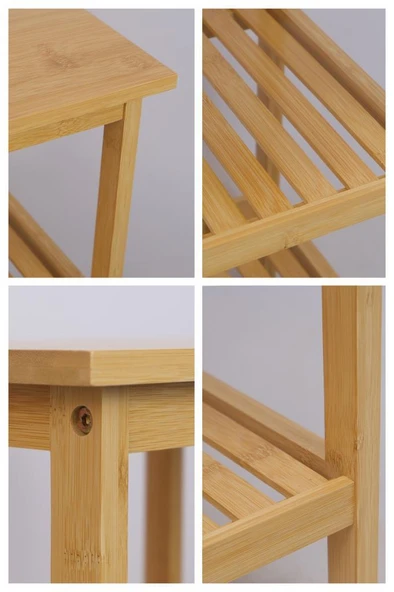 Digithome Bambu 3 Raflı Komodin Yan Sehpa Şifonyer Düzenleyici Orta Sehpa DB-0024 - 7