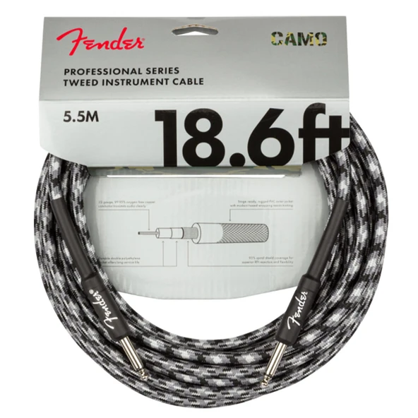 Fender Professional Düz/Düz Uçlu 5m Winter Camo Enstrüman Kablosu ürün görseli