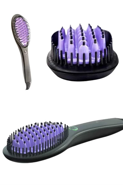 Elektrikli Fırça Taşınabilir Saç Düzleştirici Tarak Sıkı Dişli
