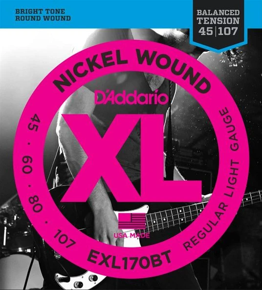 DADDARIO EXL170BT BASS GİTAR TEL SETİ, XL, 45-107, NICKEL