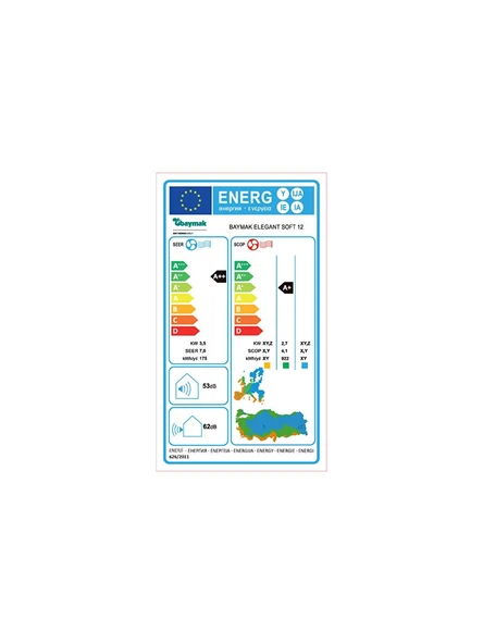 Baymak Elegant Soft 12 A++ 12000 BTU Duvar Tipi Inverter Klima (Montaj Dahil) - 4
