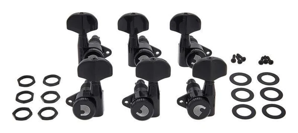 PLANETWAVES PWAT332L AKUSTİK GİTAR KULAĞI, 3+3, SİYAH - 2