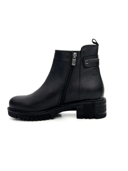 Venüs 1950811K Kadın Hakiki Deri Kalın Taban Fermuarlı Kısa Bot - 3