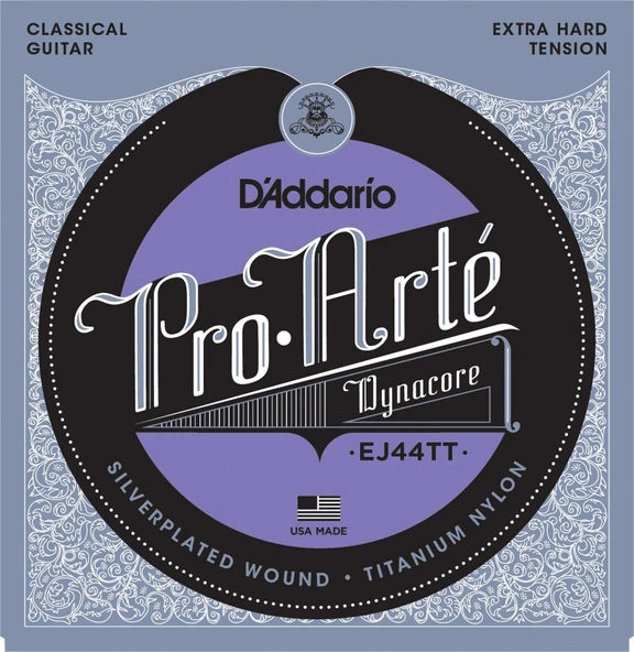 DADDARIO EJ44TT PRO-ARTE KLASİK GİTAR TEL SETİ, DYNACORE, TITANIUM, EXTRA HARD TENSION
