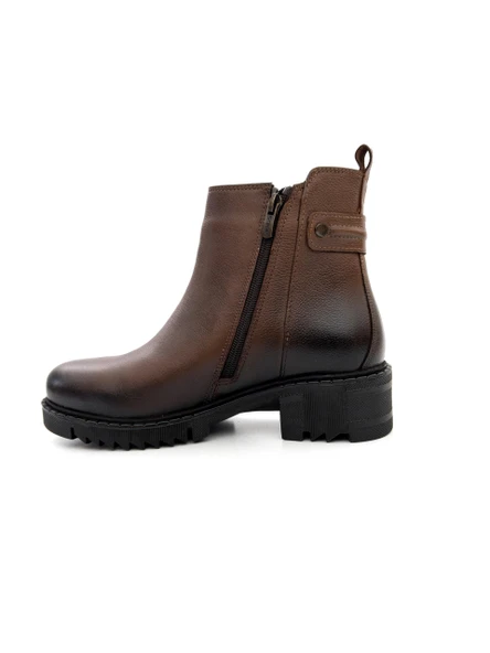 Venüs 1950811K Kadın Hakiki Deri Kalın Taban Fermuarlı Kısa Bot - 7