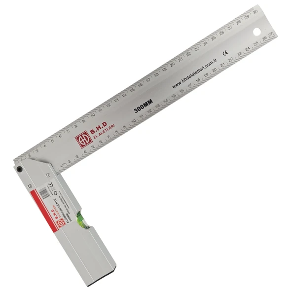 Fixonic B.H.D BHD00196 300mm/30cm Alüminyum L Marangoz Gönye/Su Terazili ürün görseli 1