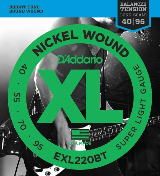 DADDARIO EXL220BT BASS GİTAR TEL SETİ, XL, 40-95, LONG SCALE, NICKEL ürün görseli