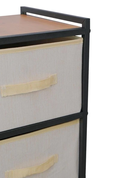 Digithome Metal 4 Çekmeceli Dolap Organizer Çok Amaçlı Düzenleyici Şifonyer Siyah MRS-021 - 6