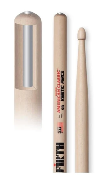 VICFIRTH V5BKF BAGET 5B WOOD KINETIC FORCE, HICKORY, 0.595 ürün görseli
