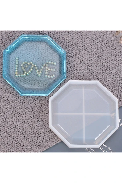 Siliko World Epoksi Beton Altıgen Saksı Bardak Altlığı Silikon Kalıbı - 4