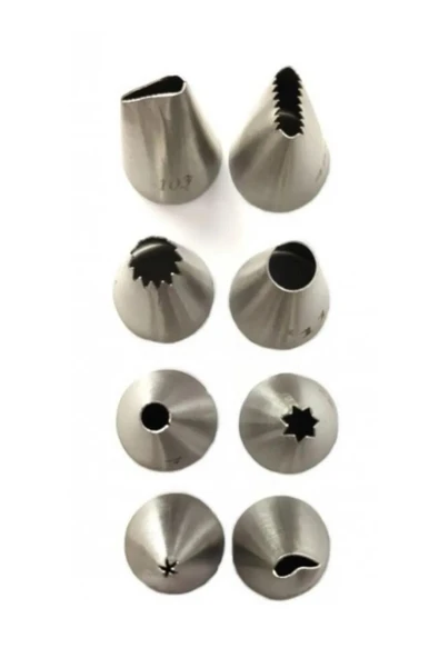 Siliko World Paslanmaz Çelik Krema Sıkma Torbası ve 8 Adet Duy - 2