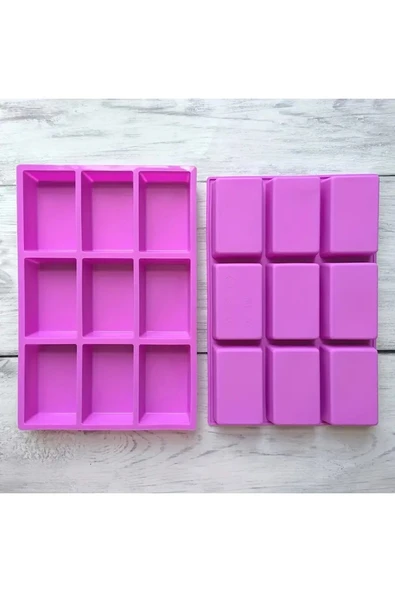 Siliko World 9'lu Sabun Kalıbı, Kek & Pasta Kalıbı Silikon Kalıp - Resim 6