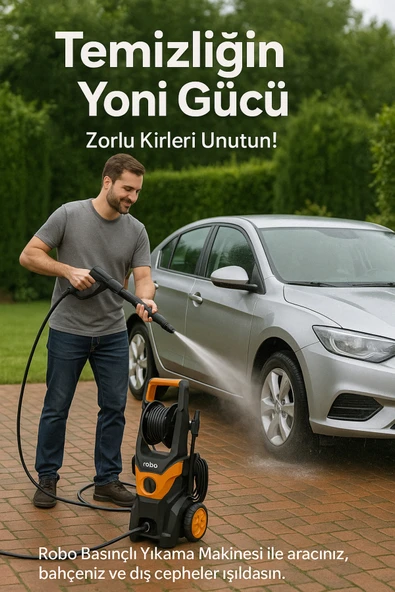 ROBO Yüksek Basınçlı Yıkama Makinesi 1800w 180 Bar Yeni Versiyon - 2