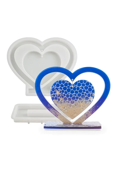 Siliko World Silikon Epoksi Reçine Kalp Fotoğraf Çerçevesi Kalıbı - 3