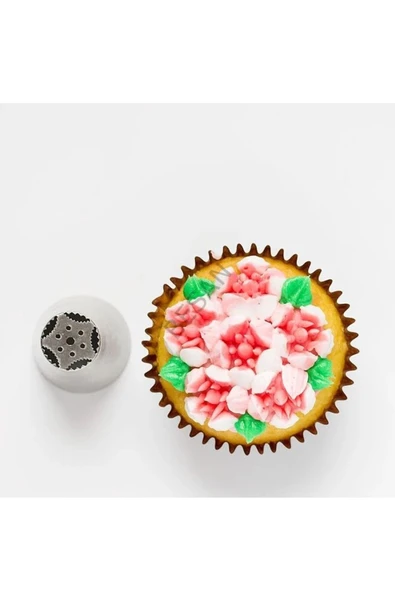 Siliko World Paslanmaz Çelik Krema Sıkma Torbası Ucu , Rus Duyu, 1 Adet+4 Adet Sıkma Torbası - 2