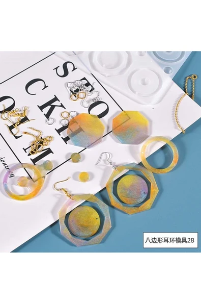 Siliko World Çoklu Küpe Kolye Kalıbı Silikon Epoksi Reçine Kalıbı - 2