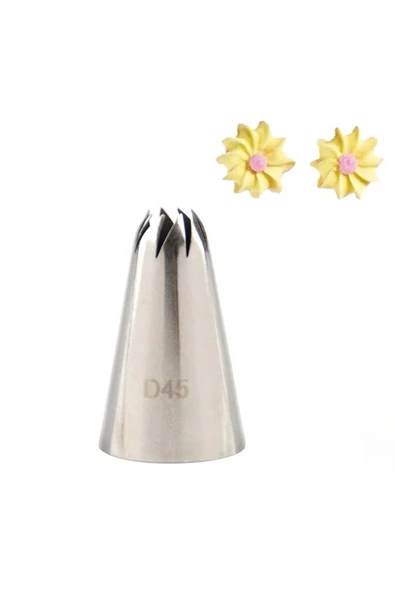 Siliko World Paslanmaz Çelik Krema Sıkma Torbası Ucu (Şanti Torbası Ucu, Çim Duy) 1 Adet + 4 Adet Şanti Torbası