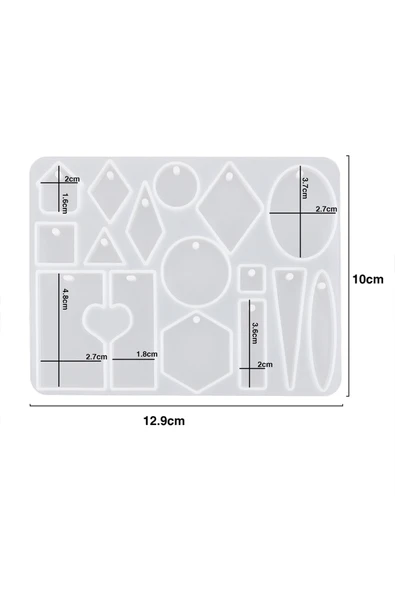 Siliko World Epoksi Delikli Kolye Küpe Anahtarlık Kalıbı Silikon - 3