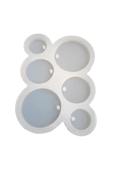 Siliko World Silikon Epoksi 6’lı Yuvarlak Daire Kolye  Küpe Kalıbı - 3