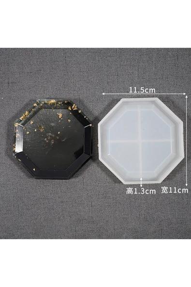 Siliko World Epoksi Beton Altıgen Saksı Bardak Altlığı Silikon Kalıbı - 2
