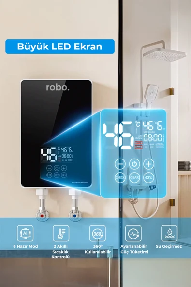 ROBO Dijital Akıllı Şofben - (DUŞ BAŞLIĞI HEDİYELİ) - Resim 6