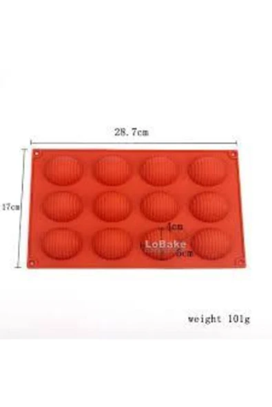 Siliko World Muffin Kalıbı Üstü Çizgili Yarım Yumurta - 5