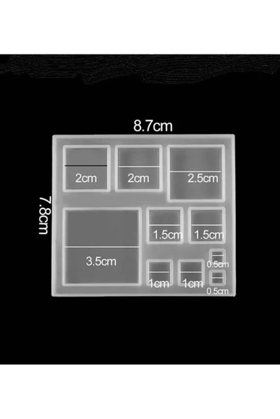 Siliko World Epoksi Silikon Çoklu Takı Kare Takı Kalıbı - 2
